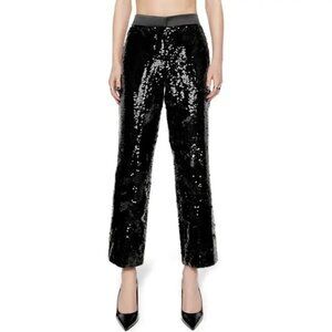 Rebecca Minkoff Black Jane Sequin Ankle Pants Size 4 NWT